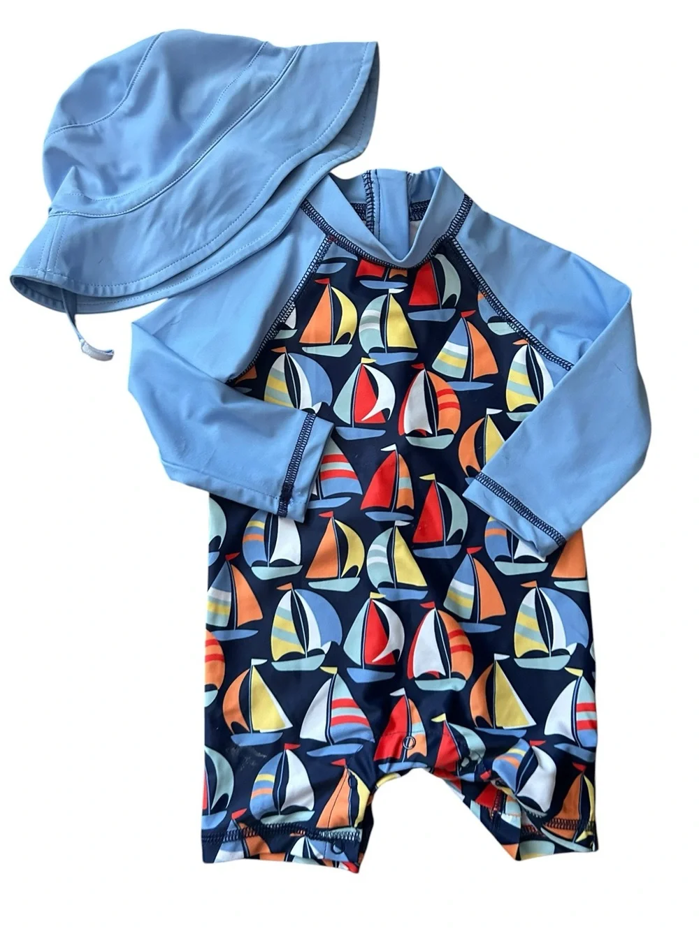 Little Me & Carters Bundle of 2 Boys 12 month Swim Rash Guard Sets